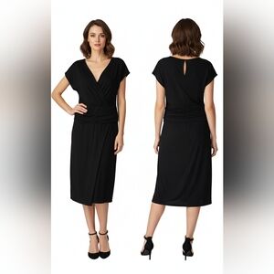 Armani‎ Collezioni Black Midi Wrap Dress
